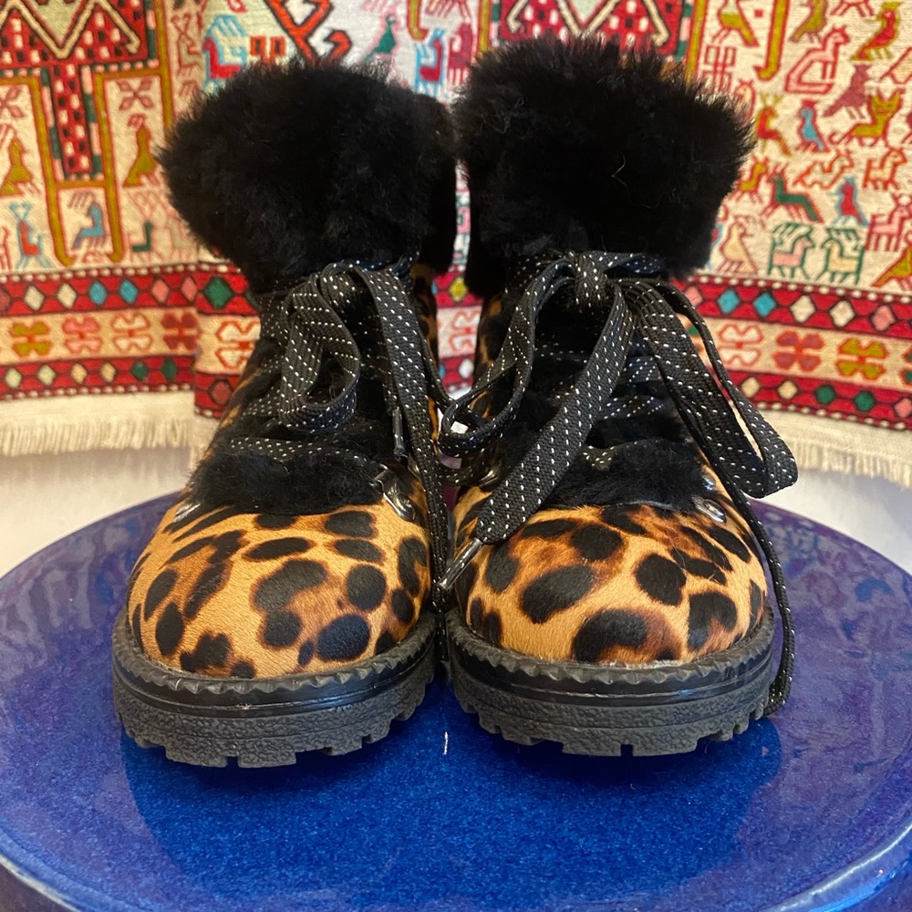 J. Crew calf hair Leopard Print Boots